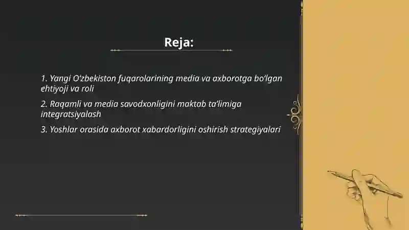 Yangi Oʻzbekiston fuqarolarining media va axborotning ahamiyati 2