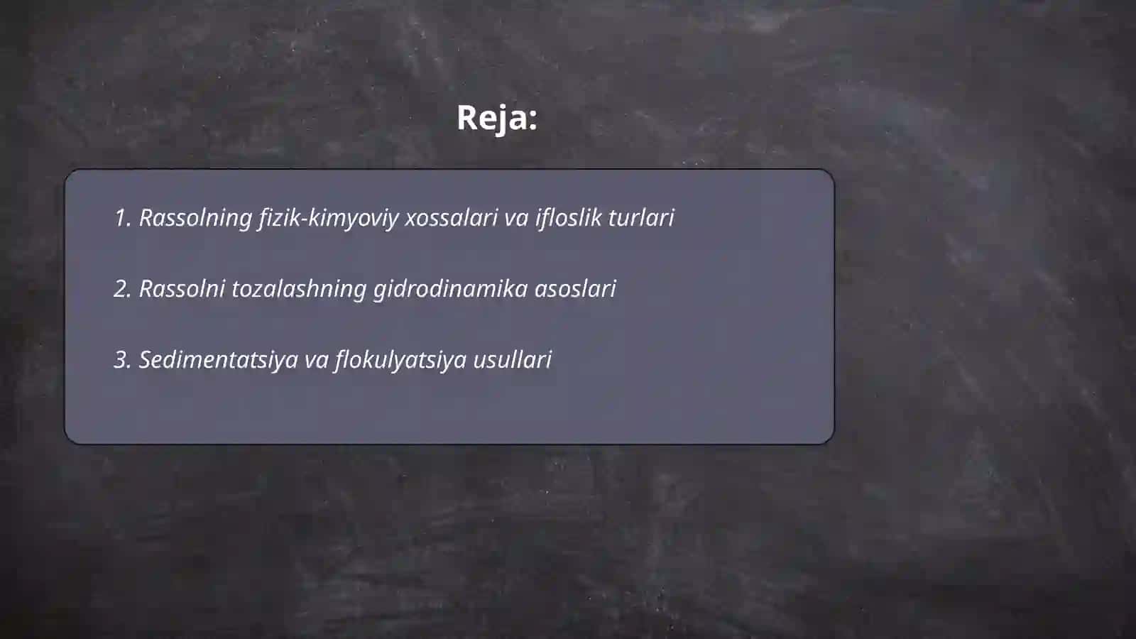 Rassol tozalash jarayonlari va ularning texnologiyasi 2