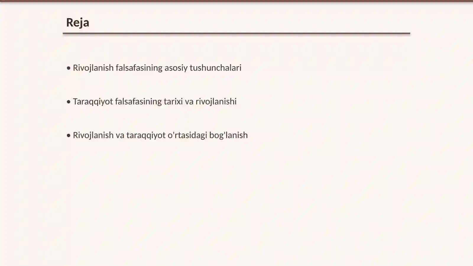 Rivojlanish va Taraqqiyot Falsafasi 2