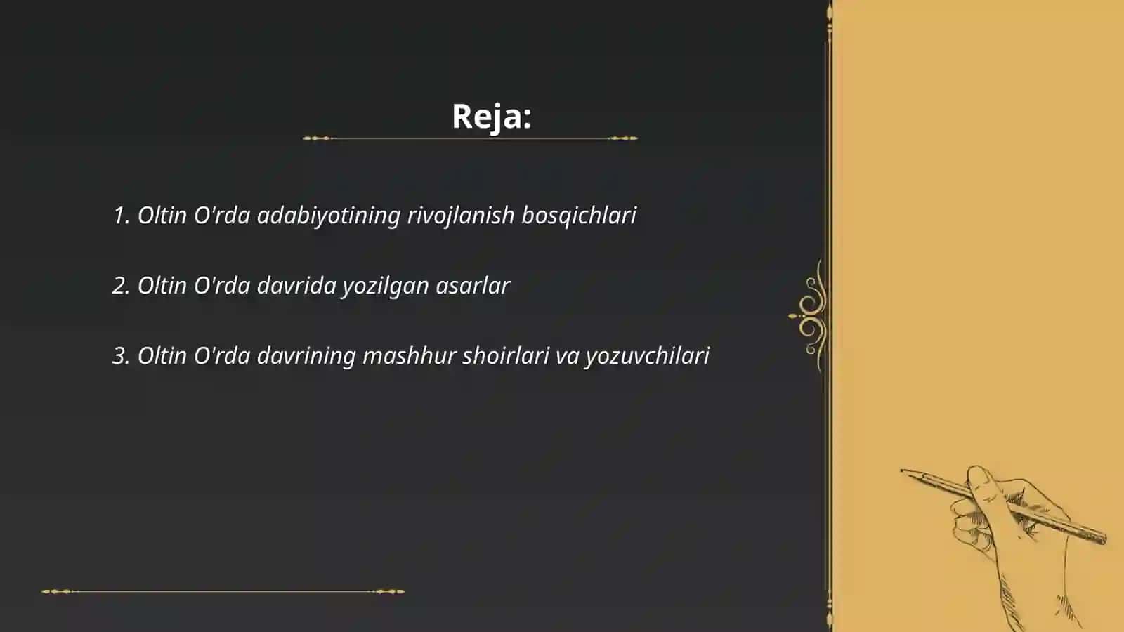 Oltin o'rda adabiyoti 2