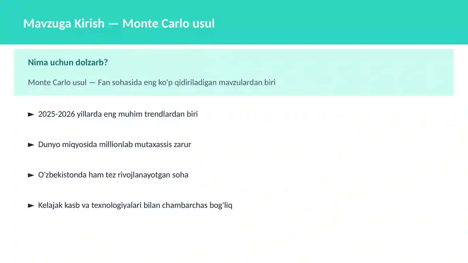 Monte Carlo usul 2