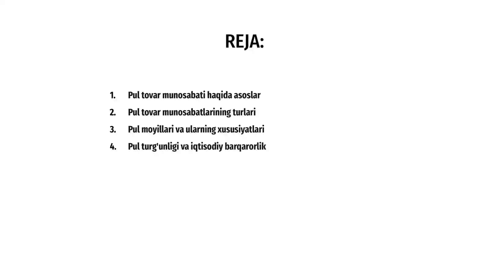 Pul tovar munosabati 2