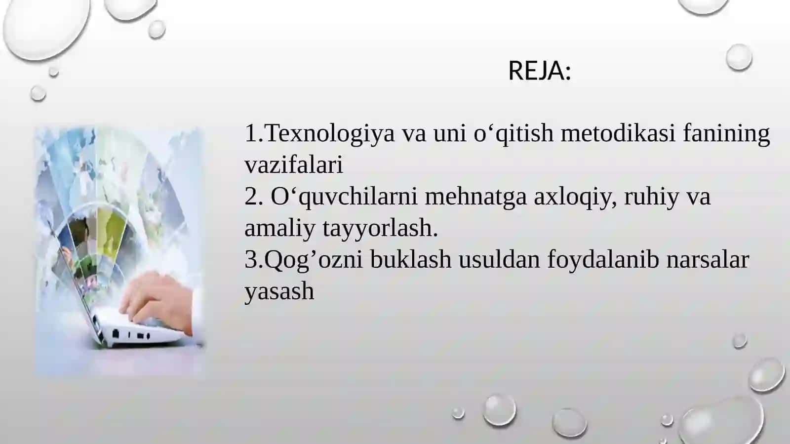 TEXNOLOGIYA TA’LIMI VA TARBIYASINING MAQSAD VA VAZIFALARI 2