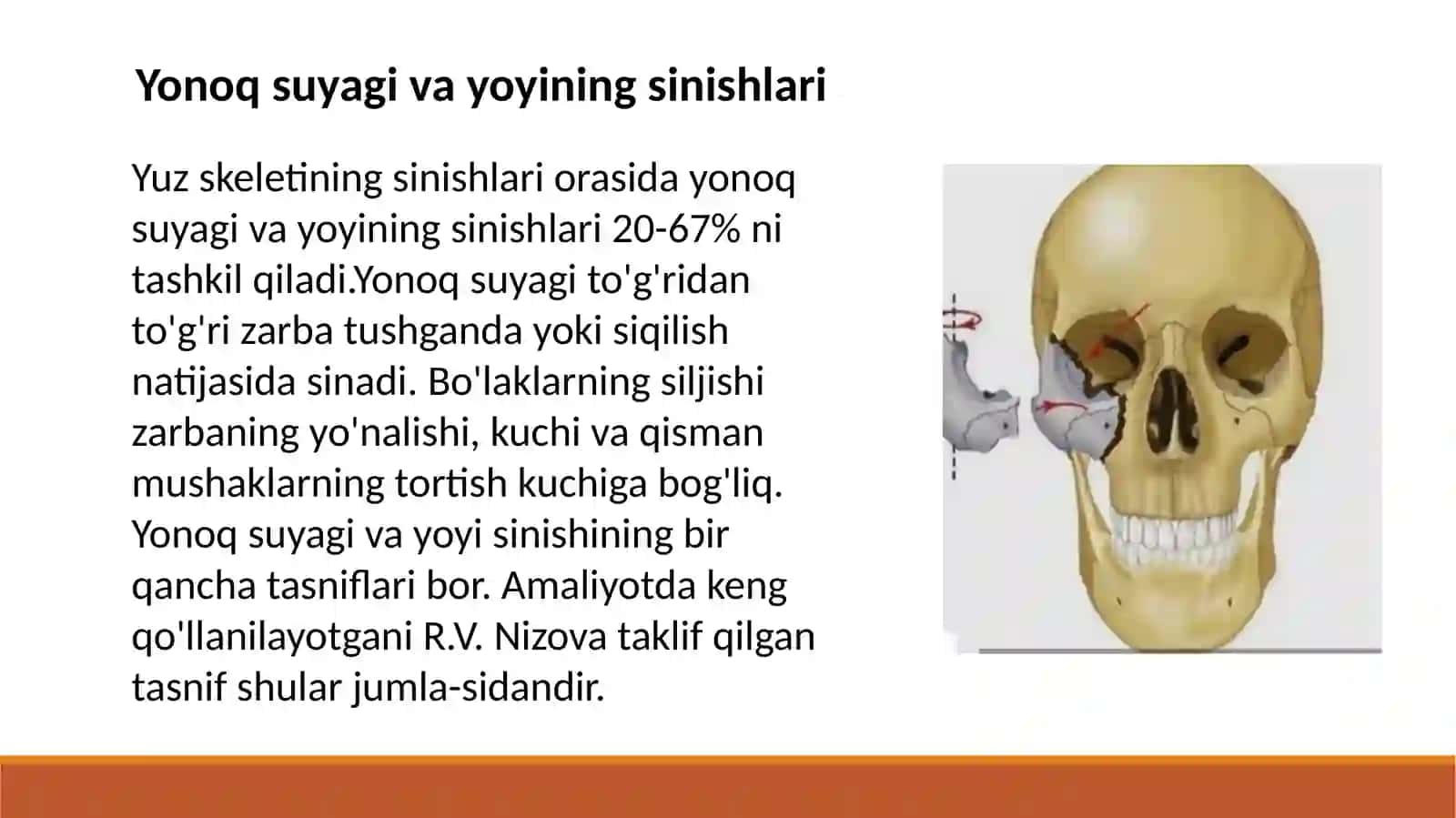Bolalarda yuz suyaklari(yonoq suyagi va yoyi,burun suyaklari)ning jarohatlari 2