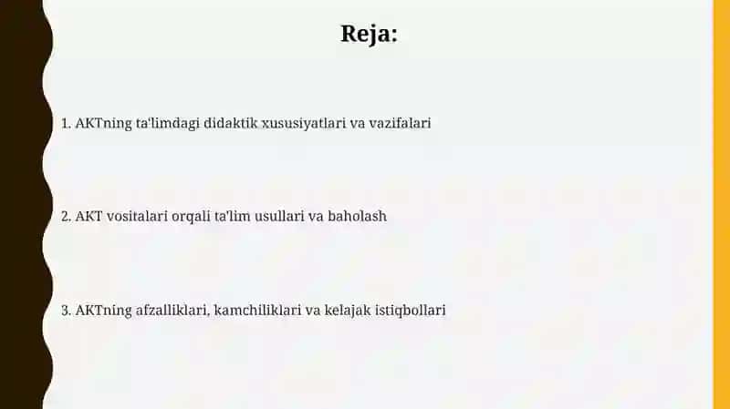 AKTning ta'limdagi didaktik xususiyatlari va vazifalari 2