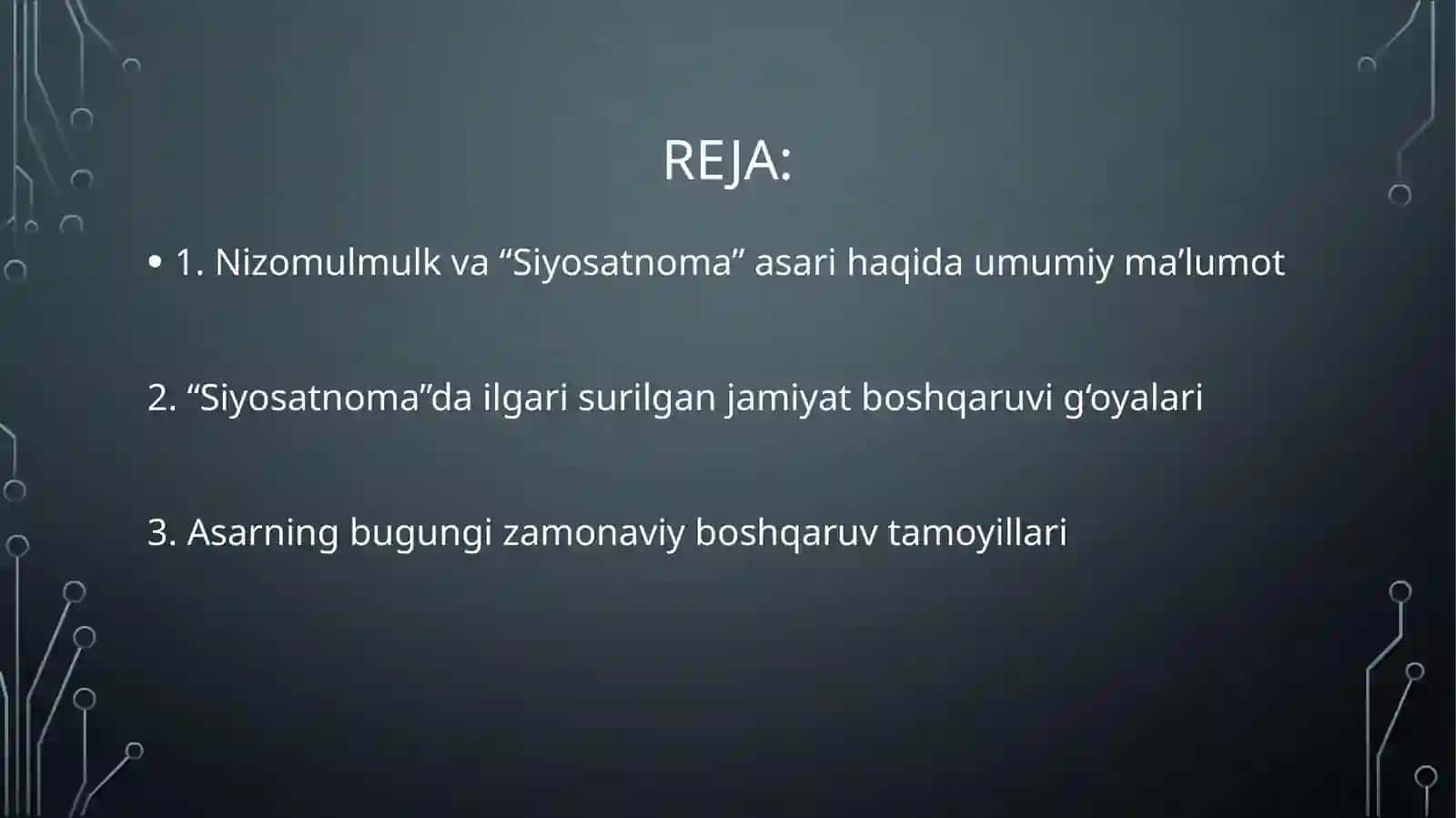 nizomulkning“siyosatnoma”asaribo’yichajamiyatboshqaruvigaoidg’oyalarnitahliletish 2