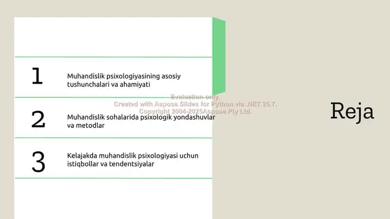 Muhandislik psixologiyasining sohalari 2