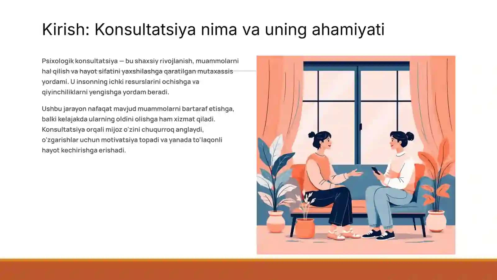 Psixologik konsultatsiya jarayoni: Samarali yo'l-yo'riq 2