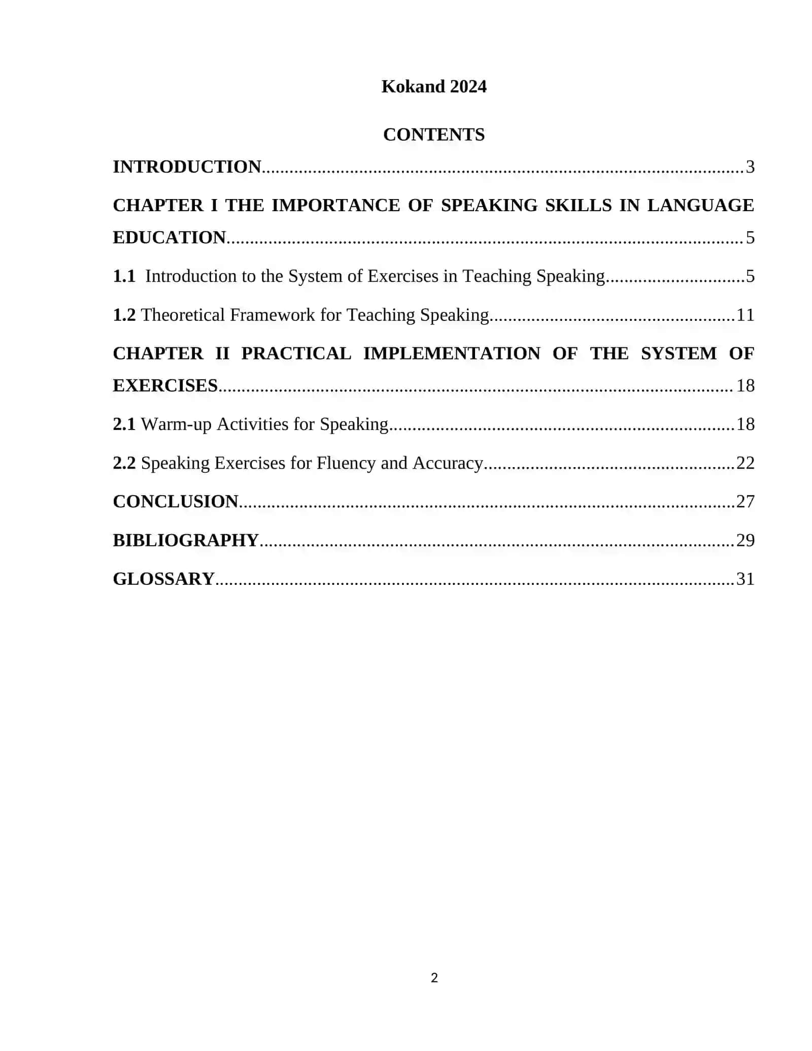 THE SYSTEM OF EXERCISES IN TEACHING SPEAKING 2