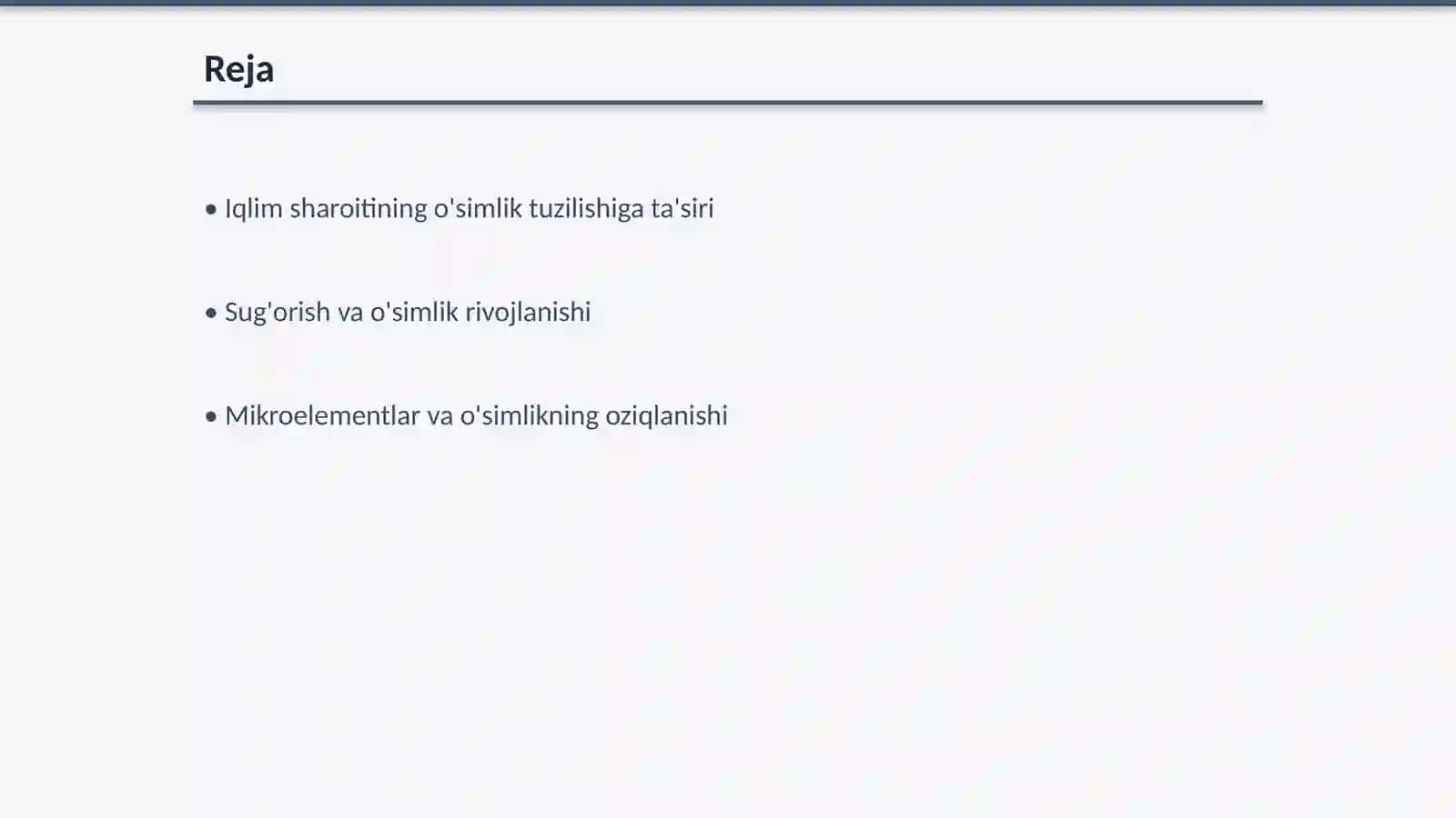 Turli muhit sharoitida o'sgan o'simliklarning tuzilishini taqqoslash 2