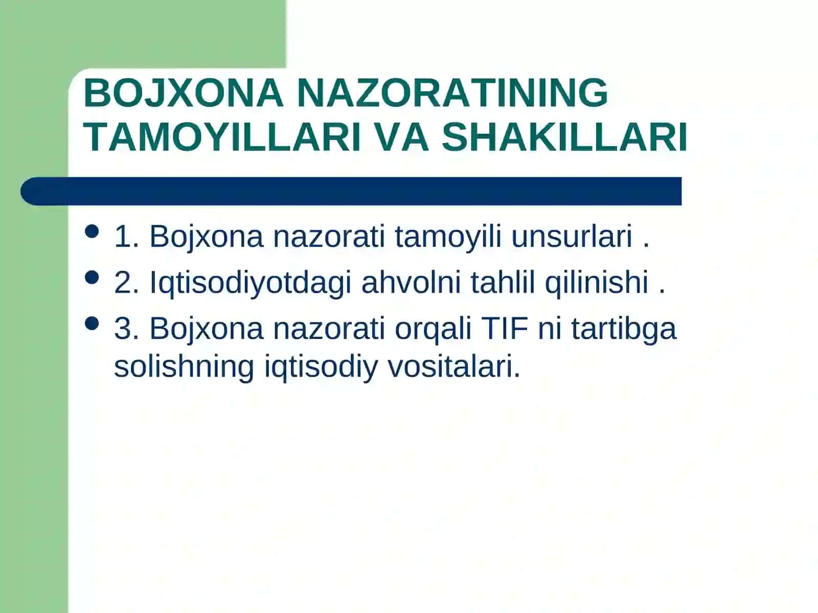 BOJXONA NAZORATINING TAMOYILLARI VA SHAKILLARI 2