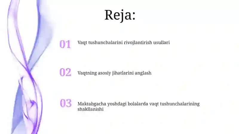 Vaqt tushunchalarini rivojlantirish usullari 2