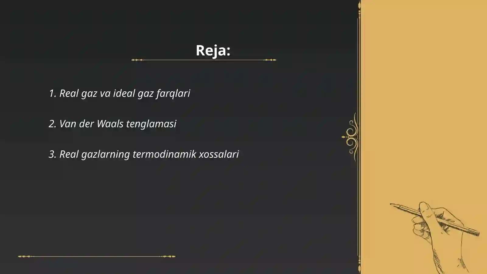 Real gaz uchun xolat integralini xisoblash 2