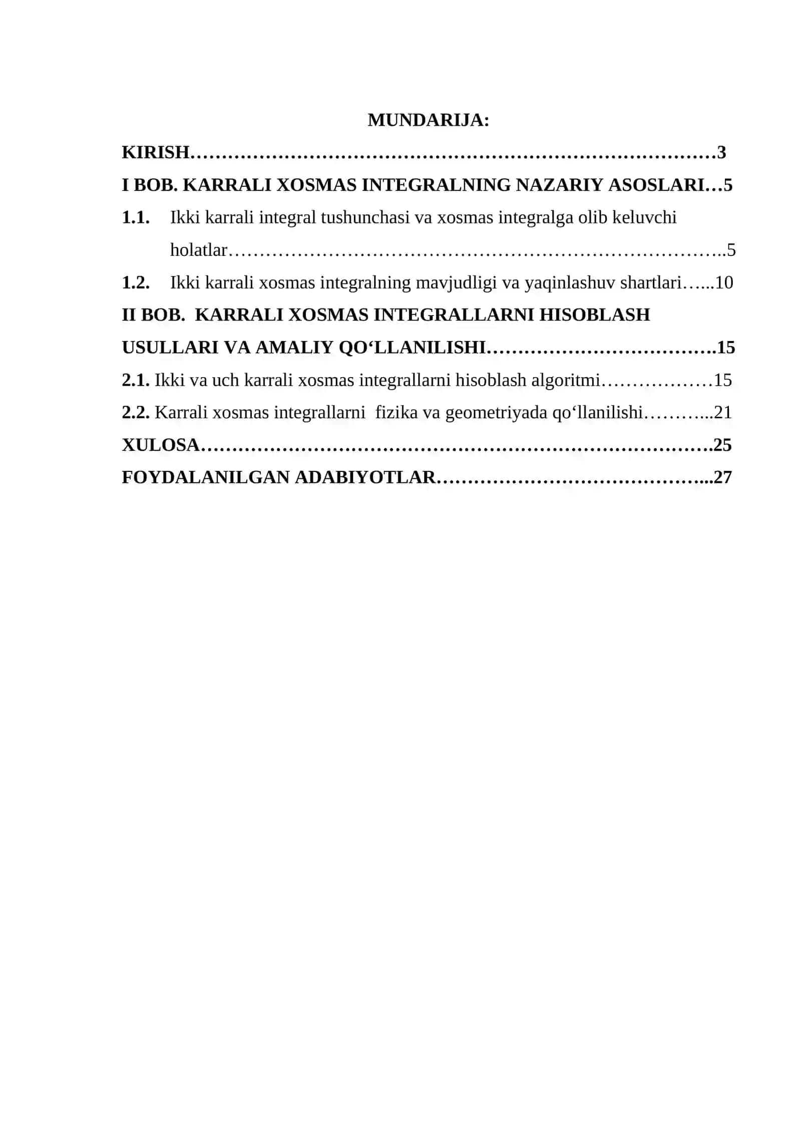 Karrali xosmas integrallar 2