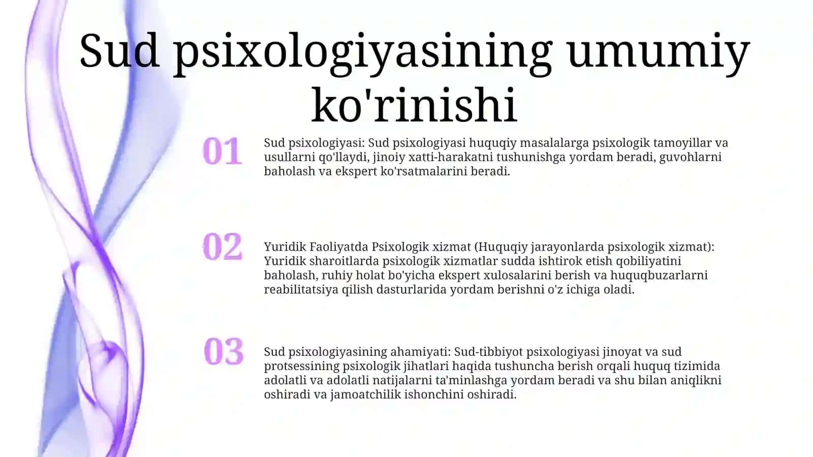 Yuriidik Faoliyatda PsixologikXizmat 2