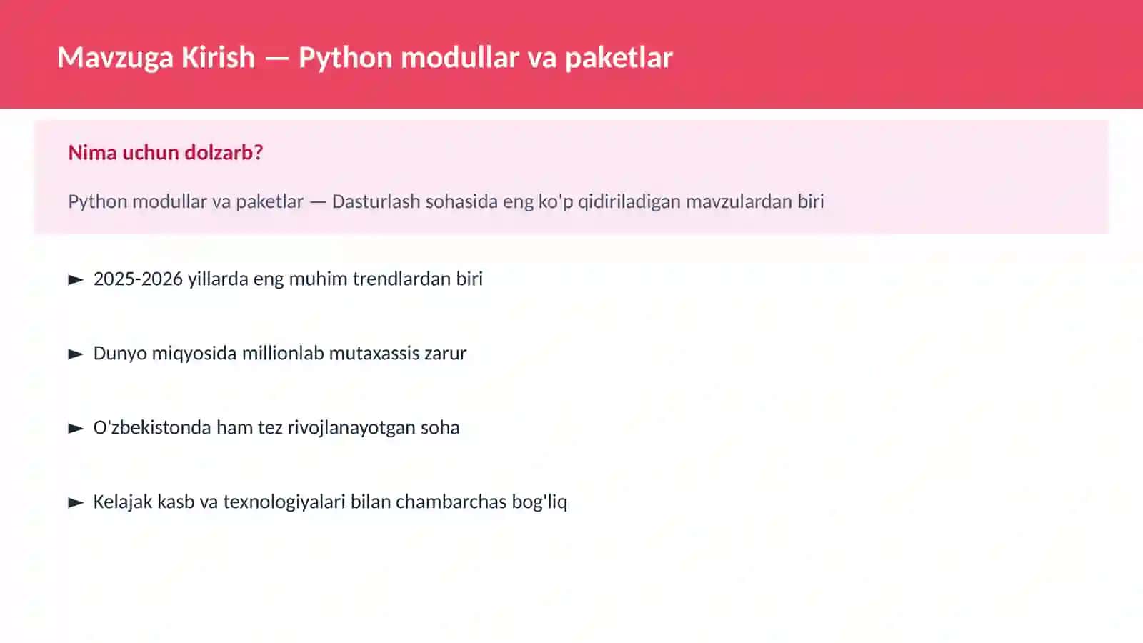 DASTURLASH | PYTHON DASTURLASH 2