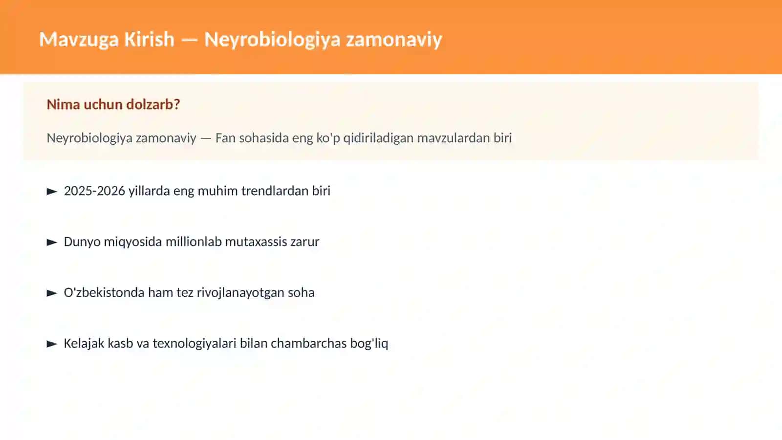 Neyrobiologiya zamonaviy 2