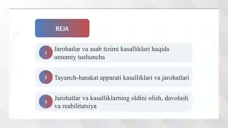 Jarohatlar va asab tizimi kasalligi, tayanch-harakat apparati kasalliklari 2