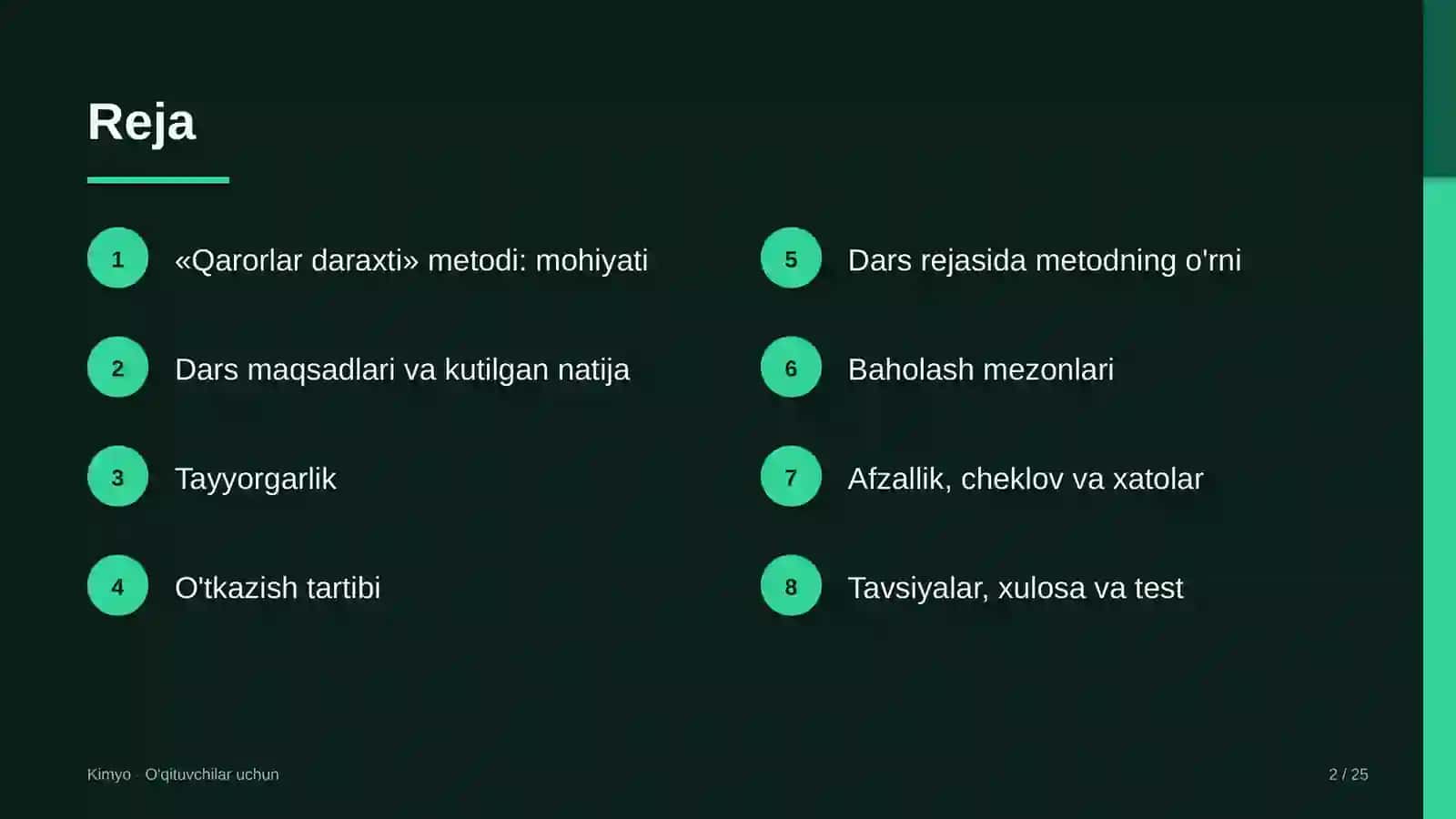 kimyo darslarida qarorlar daraxti metodidan foydalanish 1556 2