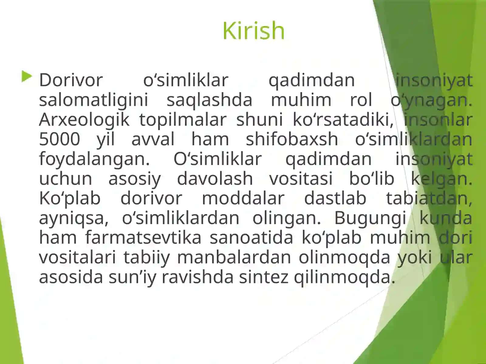 O'simliklar qadimgi va zamonaviy dori vositalari 2