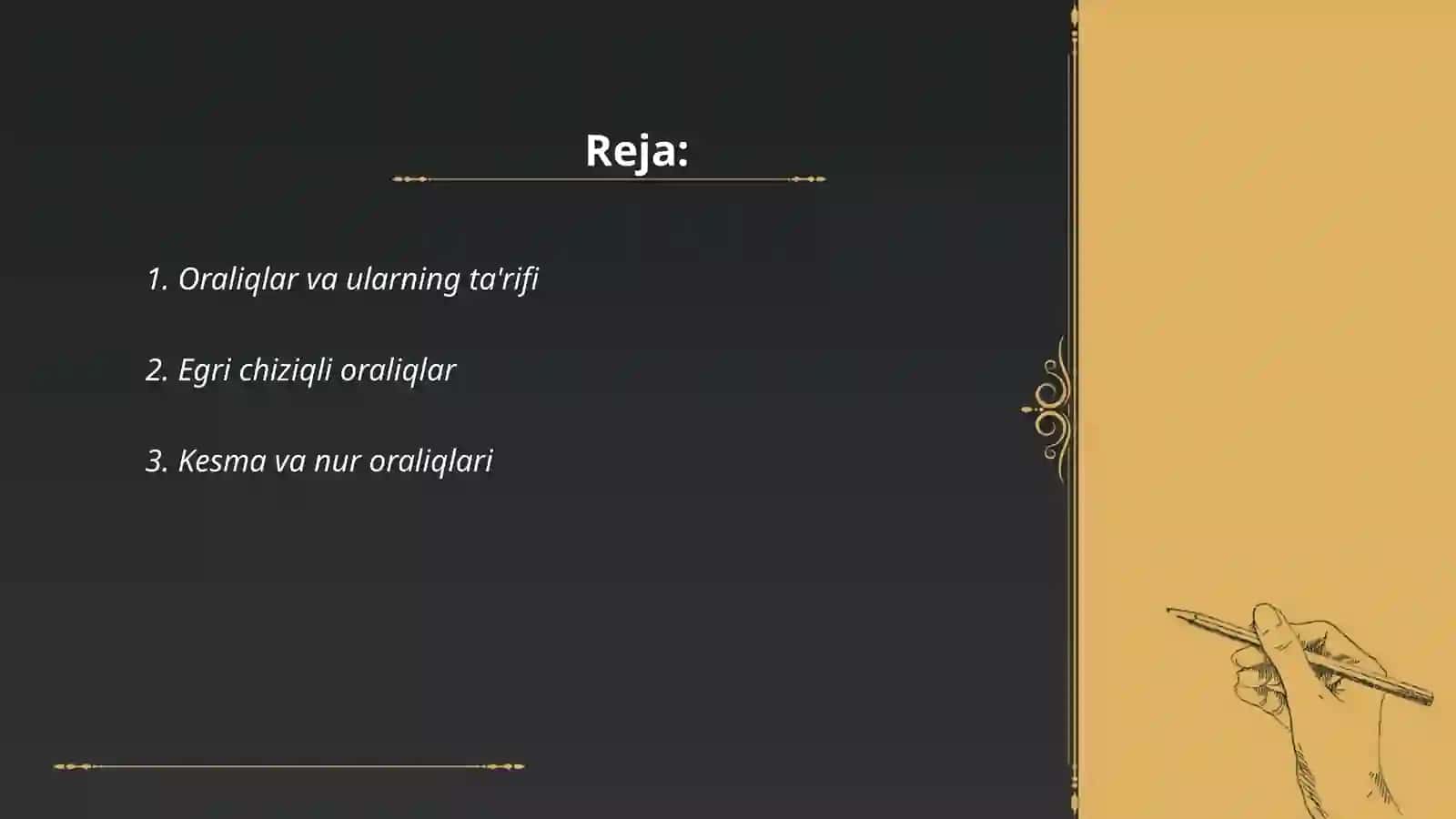 Oraliqlar va ularning ta'rifi 2
