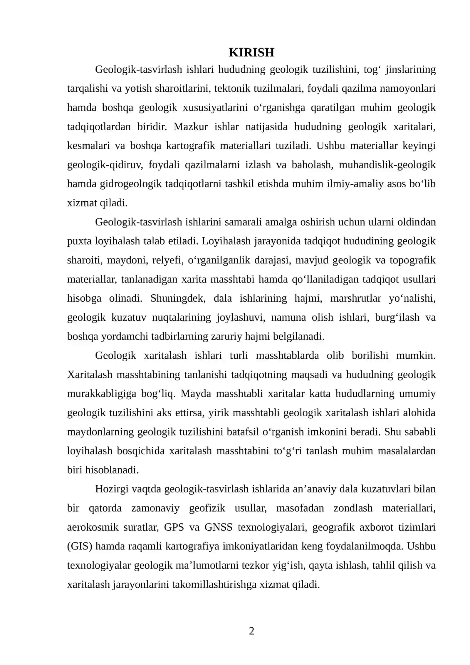 Geologik-tasvirlash ishlarini loyihalash 2