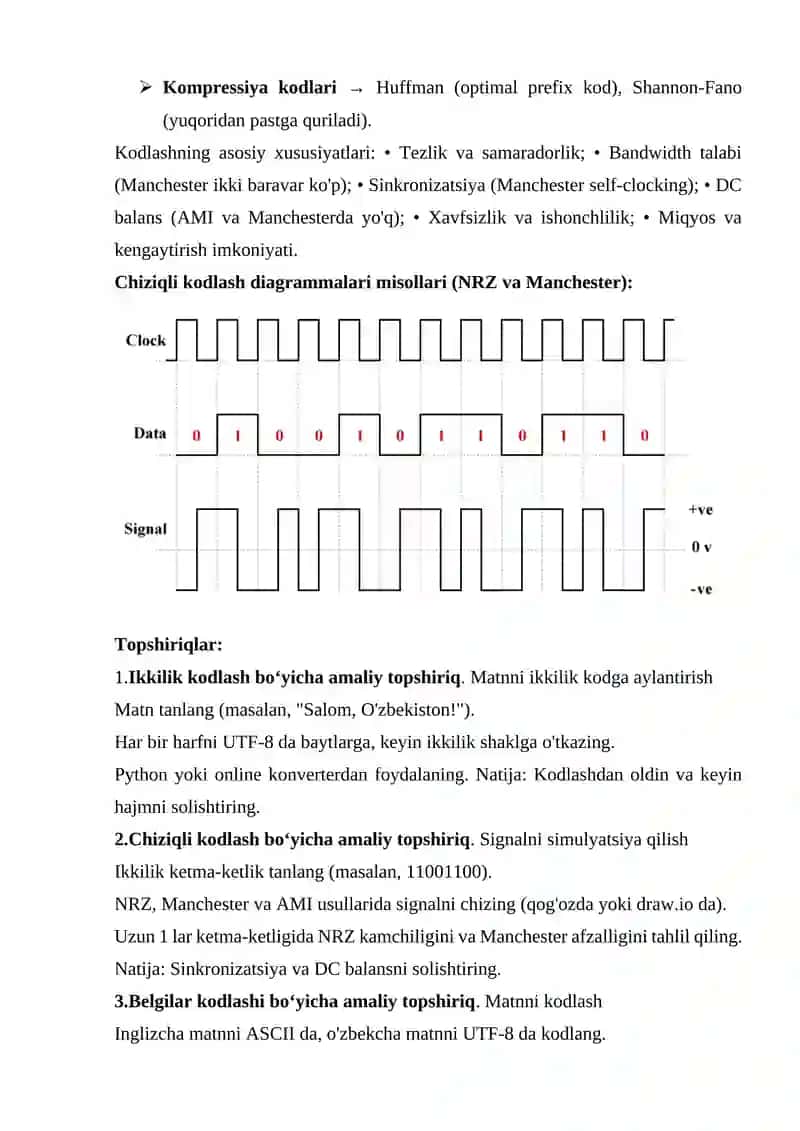Berilganlarni kodlash usullari 2