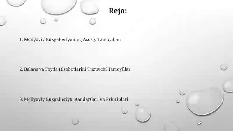 Moliyaviy hisobning umumiy fundamental qoidalari 2