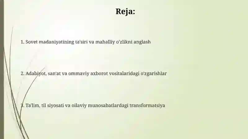 O'zbekistonda 1950-1980-yillardagi madaniy o'zgarishlar 2