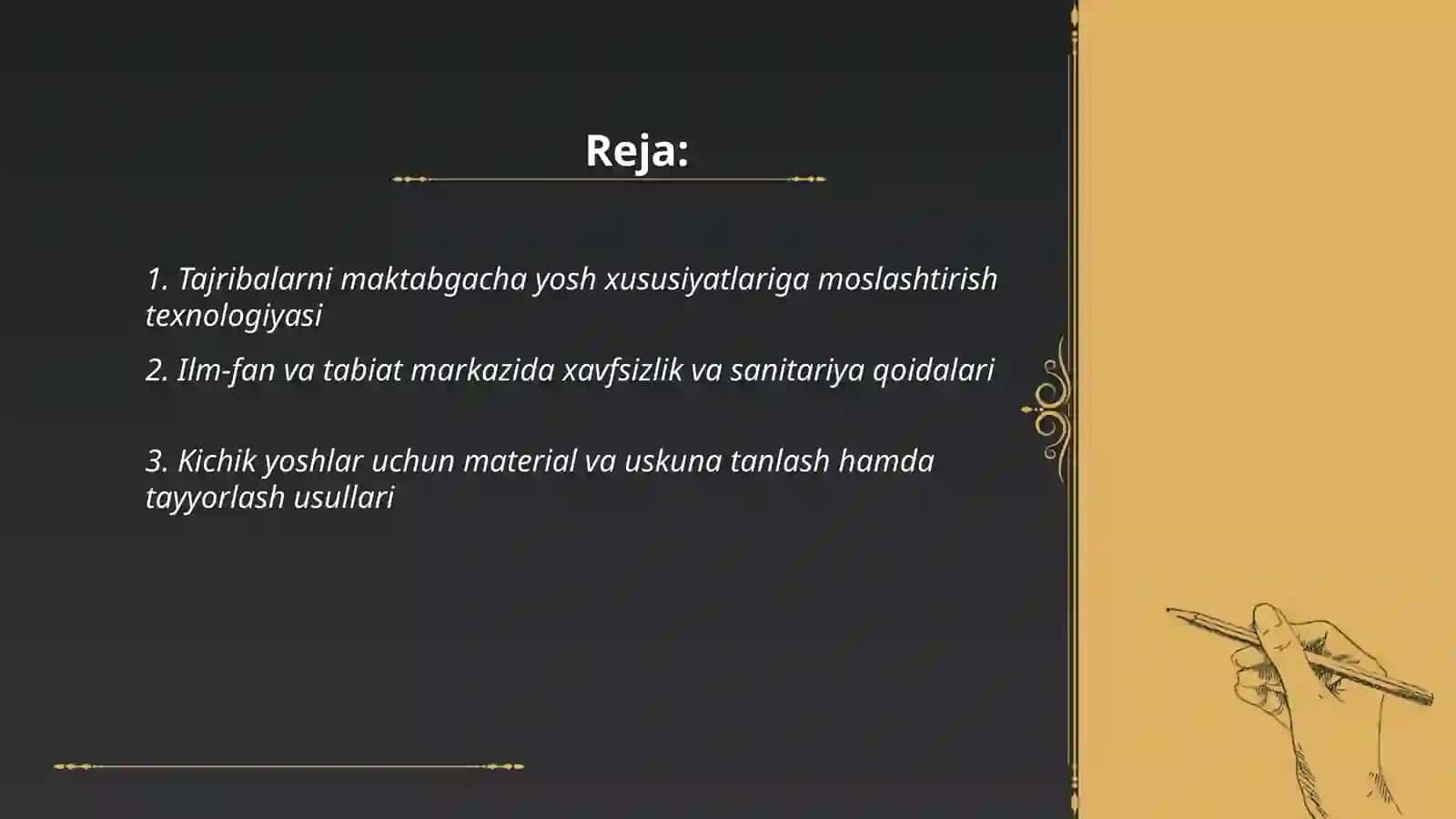 Maktabgacha yoshdagi bolalar bilan ilm fan va tabiat markazida tajribalarni tashkil etish texnologiyasi 2