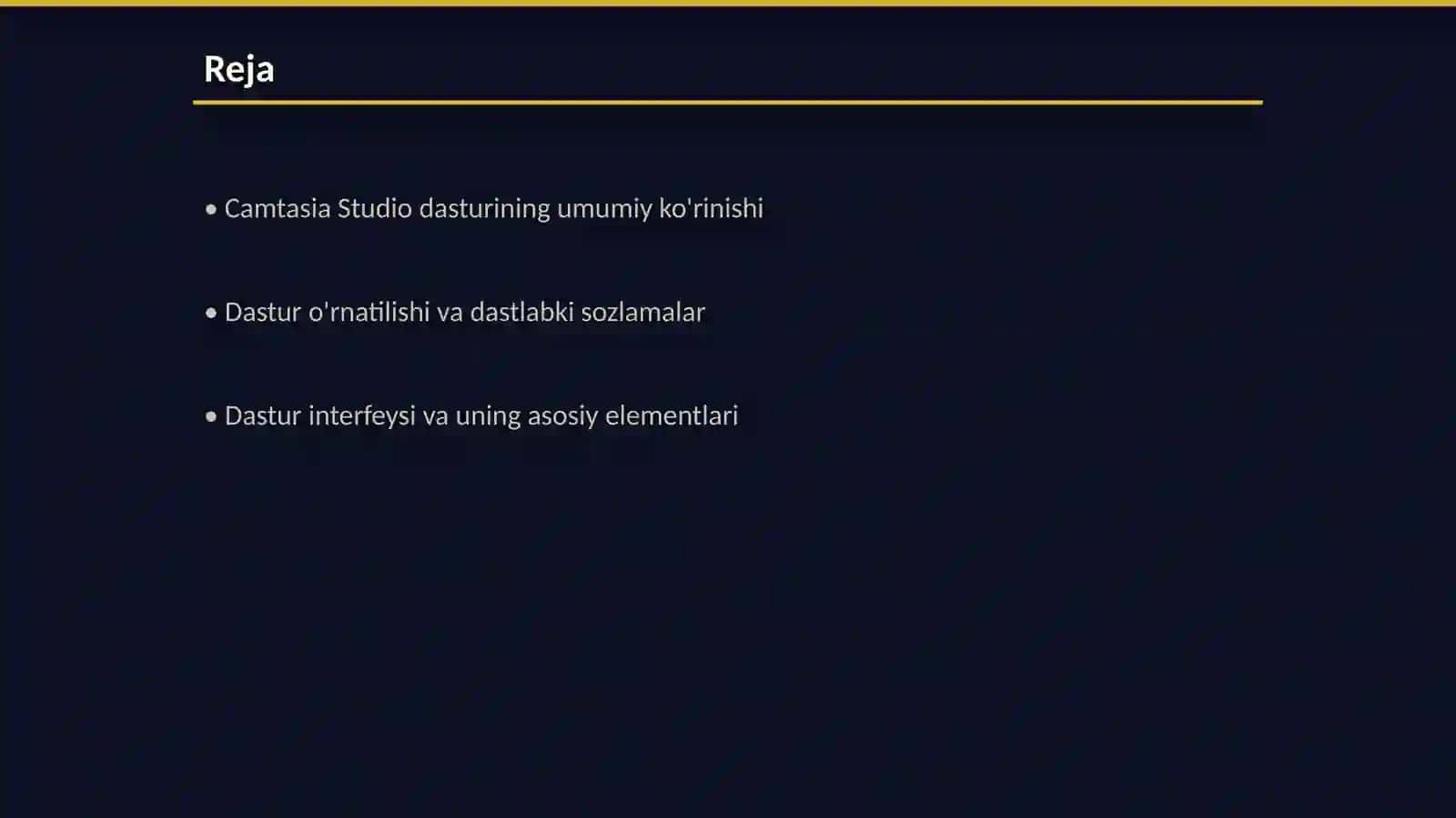 Camtasia Studio dasturini sozlash 2