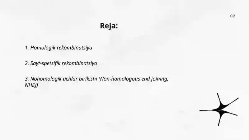 Rekonbinatsiya turlari 2