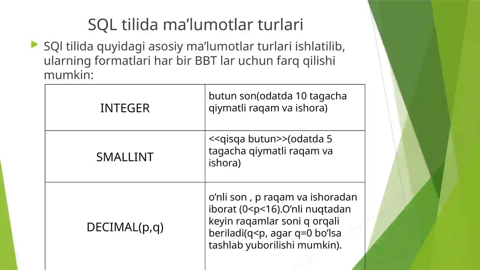 SQL serverda jadval yaratish va uni o’chirish 2
