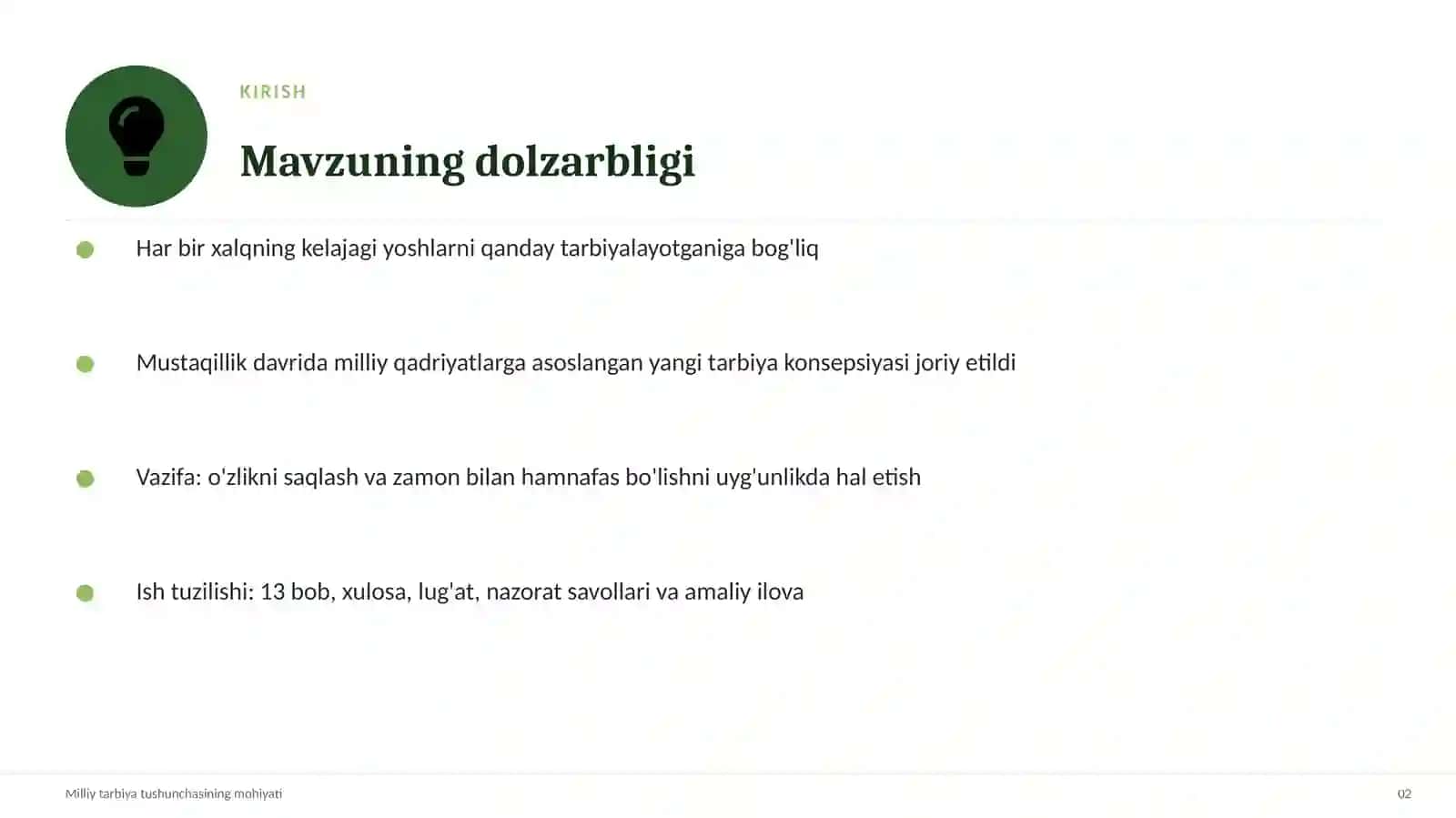 TARBIYAVIY ISHLAR METODIKASI 2