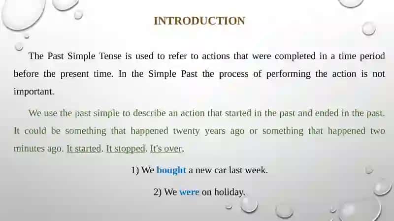 Past simple tense simple past tense 2