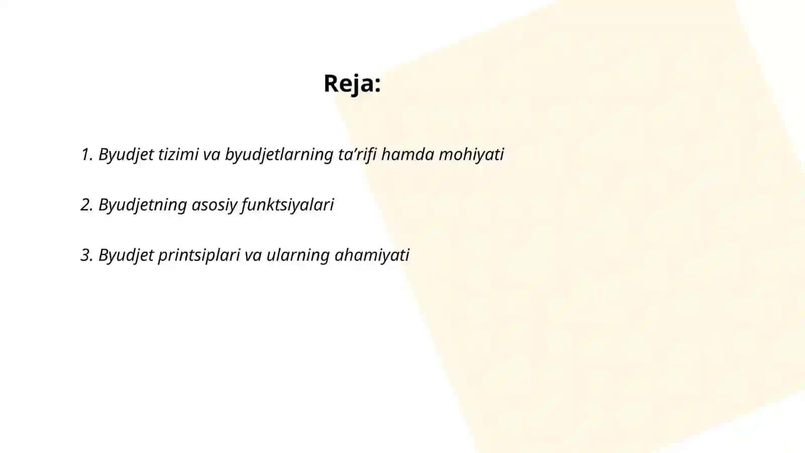 Byudjet tizimi va byudjetlarning taʼrifi 2