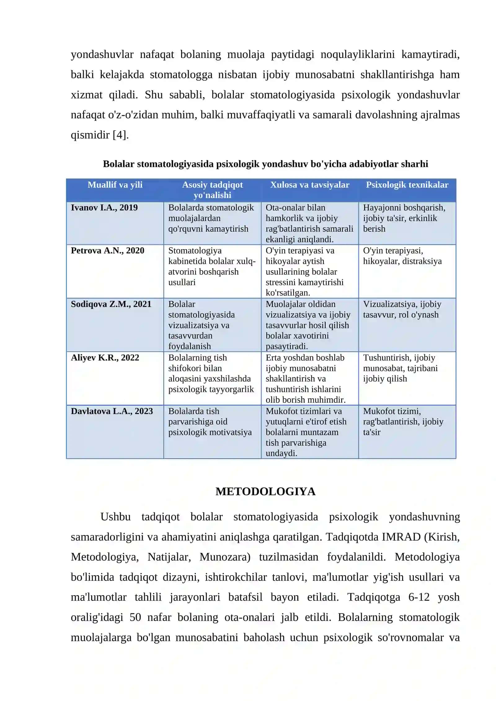 BOLALAR STOMATOLOGIYASIDA PSIXOLOGIK YONDASHUV VA UNING AHAMIYATI 2