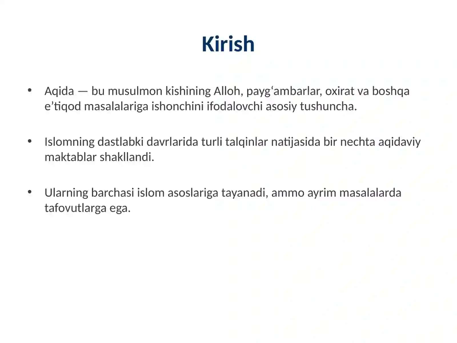 Islom dini aqidaviy maktablari 2
