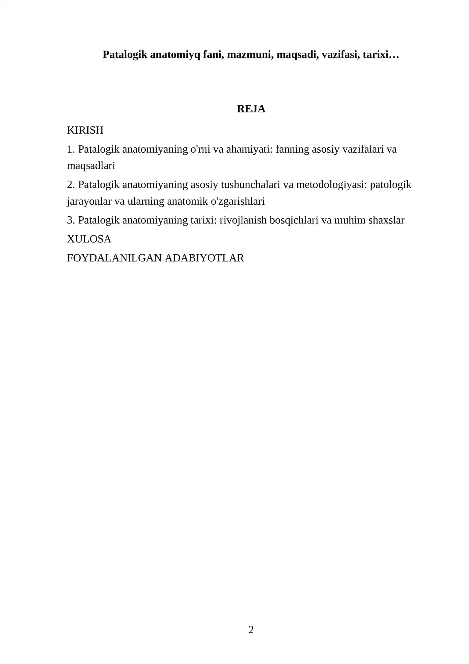 Patalogik anatomiyq fani, mazmuni, maqsadi, vazifasi, tarixi… 2