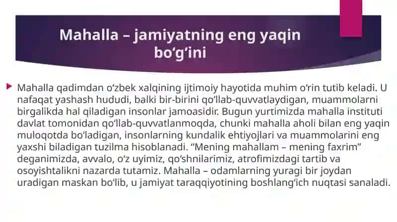 Mening mahallam mening baxtim 2
