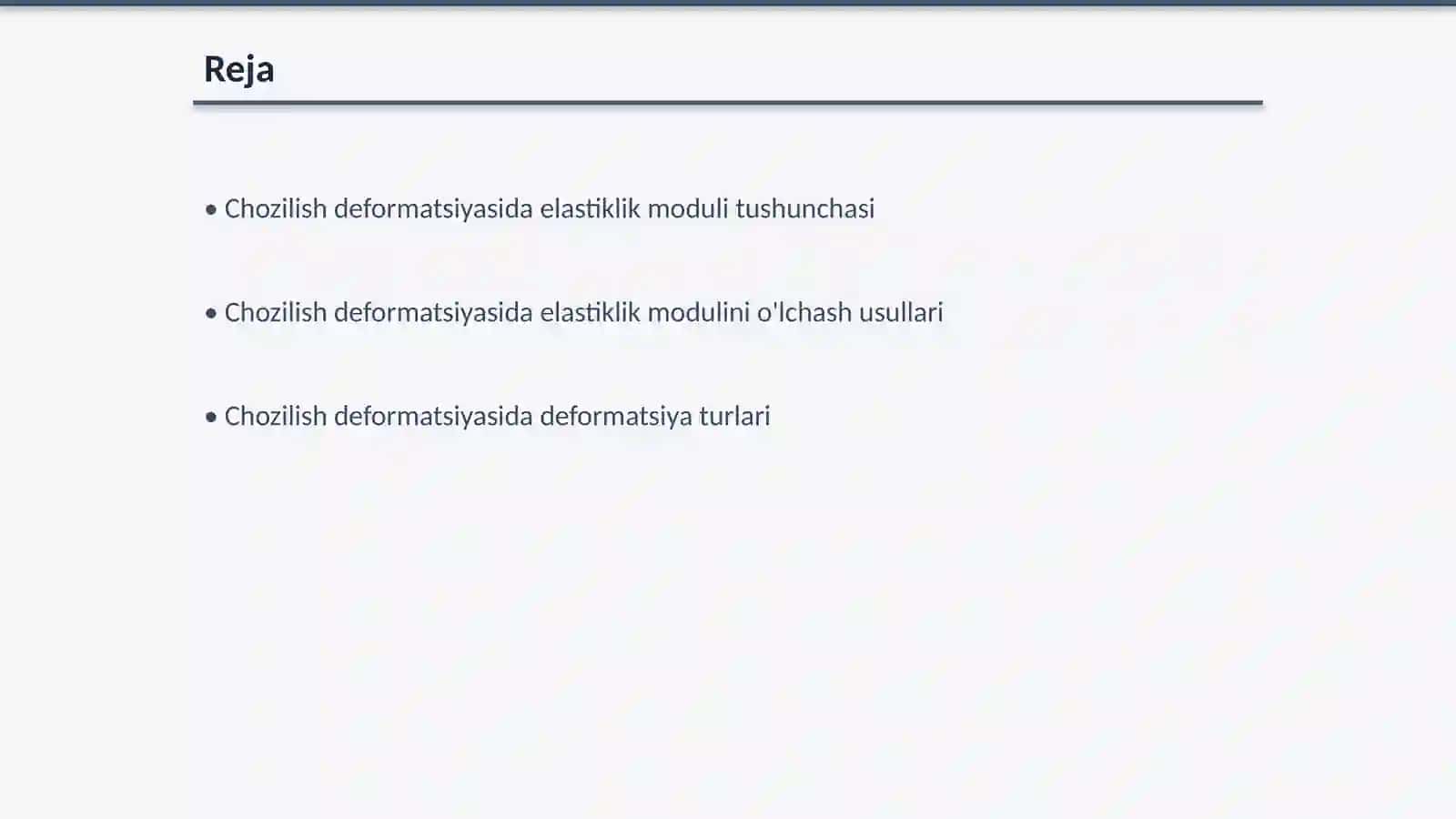 Chozilish deformatsiyasida elastiklik modulini aniqlash 2