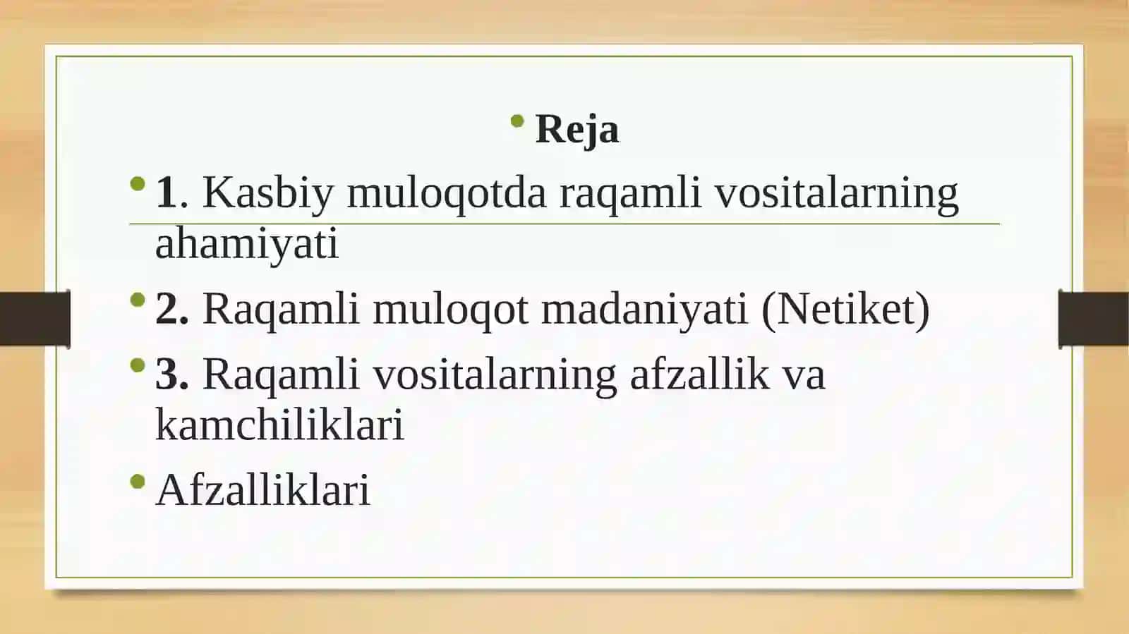 Raqamli vositalar va kasbiy muloqotda ularning qoʻllanilish 2