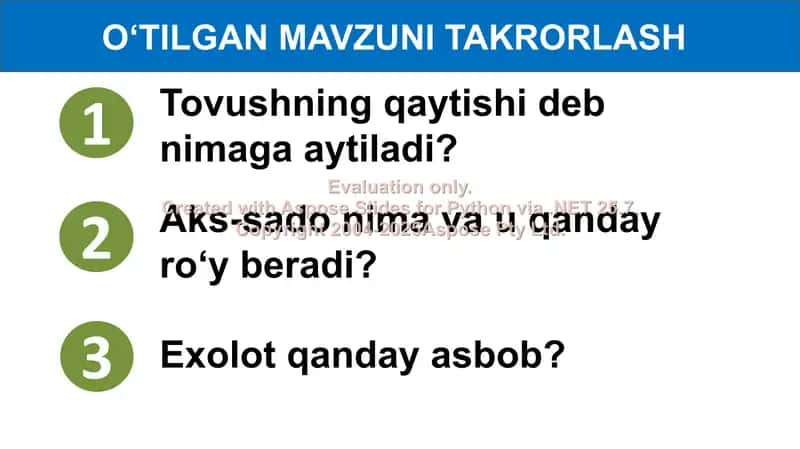 MUSIQIY TOVUSHLAR VA SHOVQINLAR. TOVUSH VA SALOMATLIK. ME’MORCHILIKDA TOVUSH 2