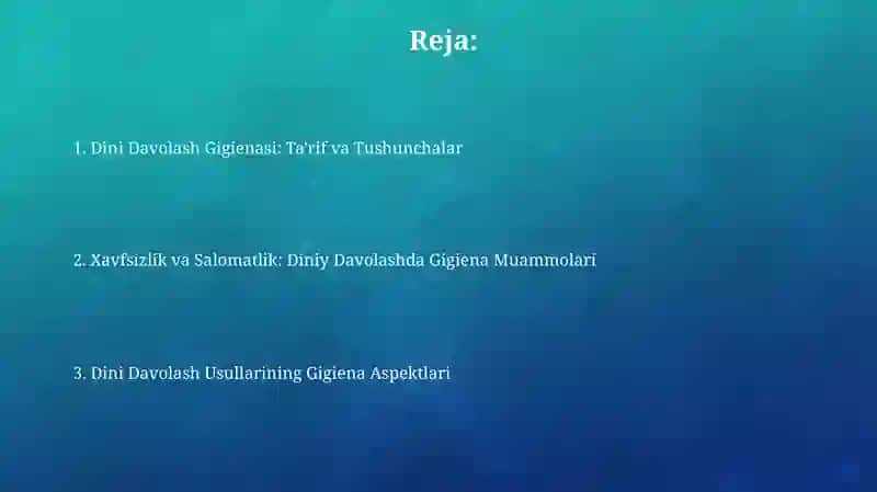 Diniy davolash gigiyena 2