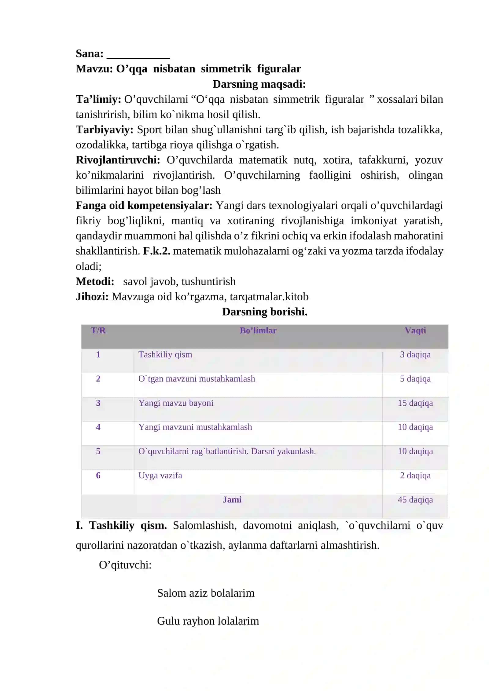 O’qqa nisbatan simmetrik figuralar 2