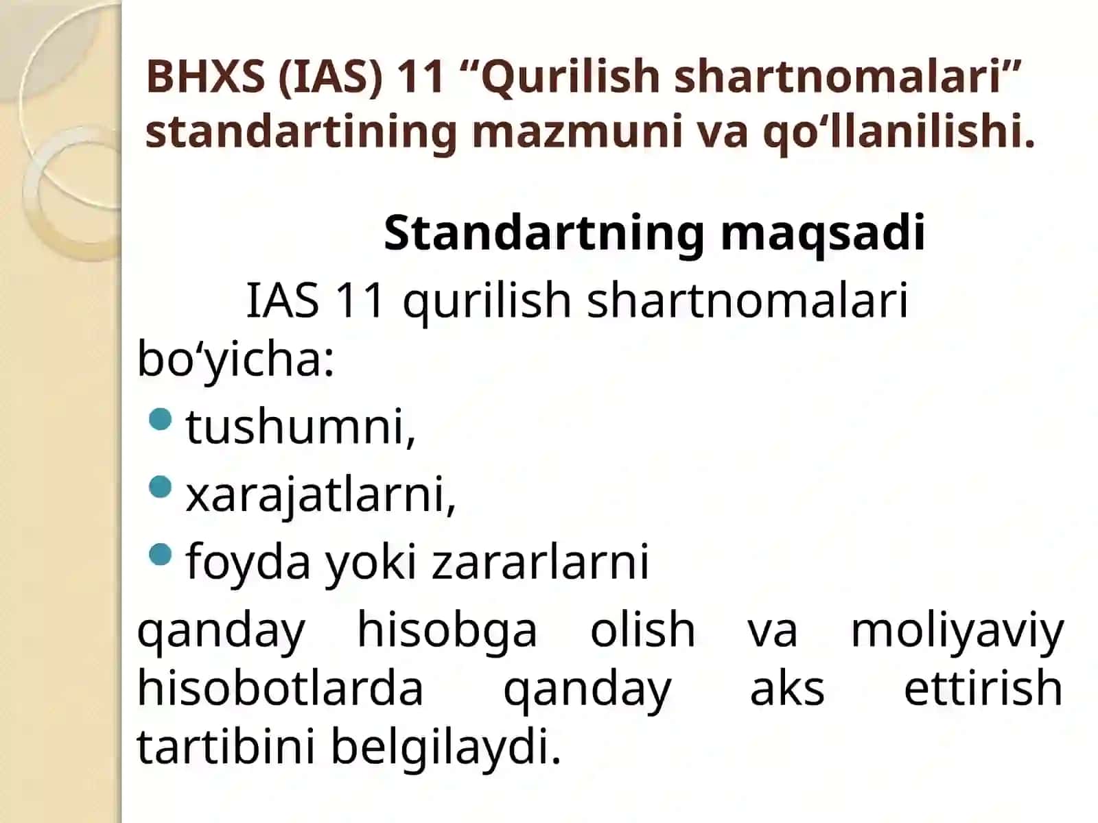 Tushumlarni hisobga oluvchi standartlarining tavsifi 2