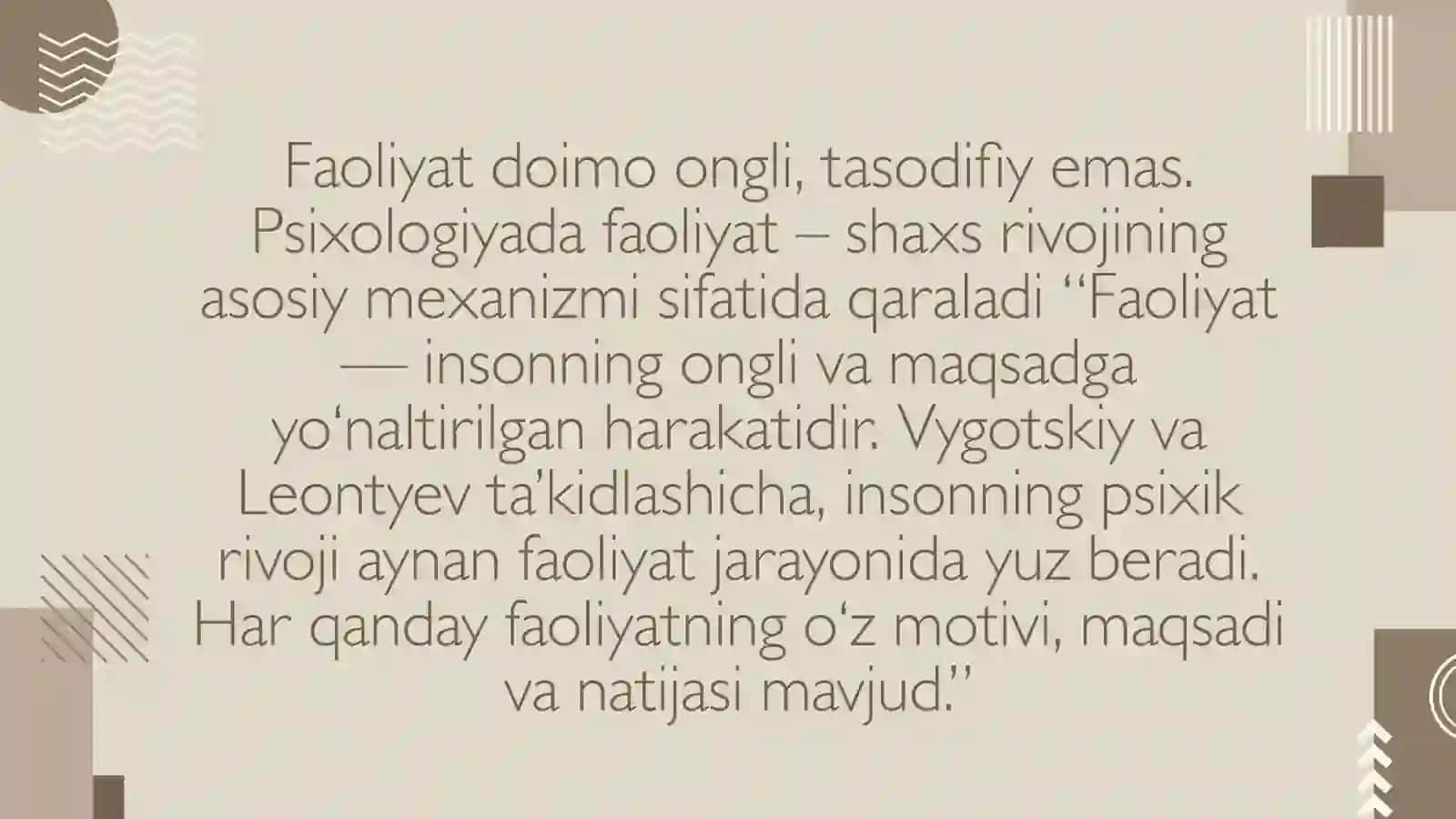 FAOLIYAT NAZARIYASI 2