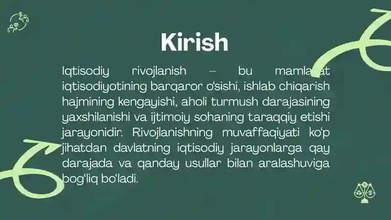 Iqtisodiy rivojlanishda davlatning o‘rni 2