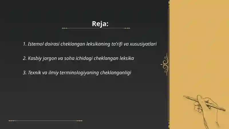 Istemol Doirasi Chigaralangan Leksika 2