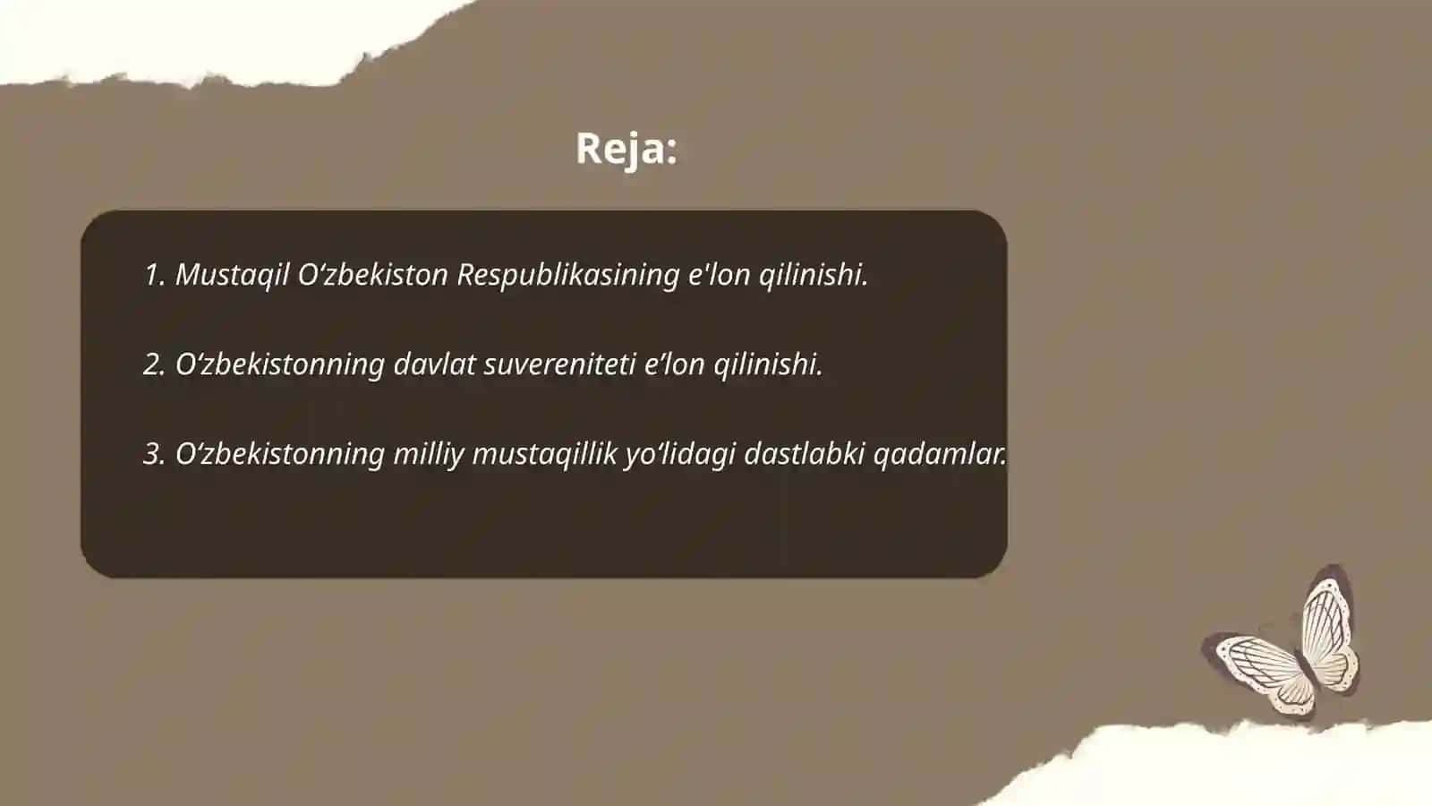 Mustaqil Özbekiston Respublikasi tashkil topishining tarixiy ahamiyati 2